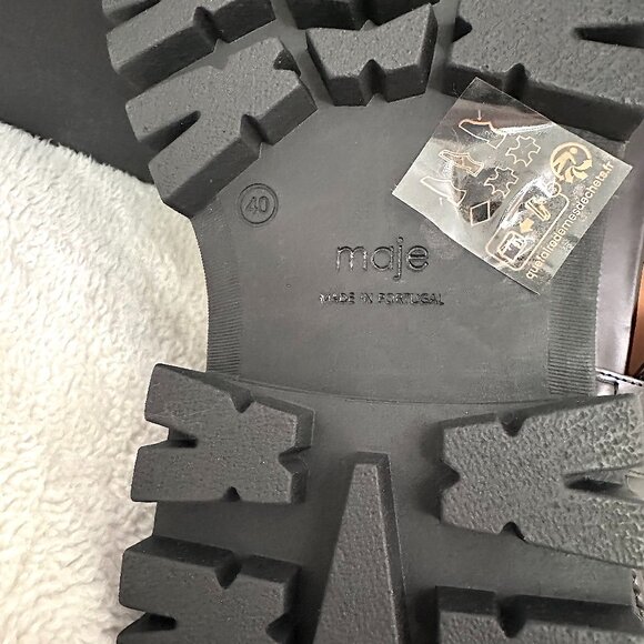 Maje Black Leather Moccasins Brand New Authentic - Picture 8 of 8